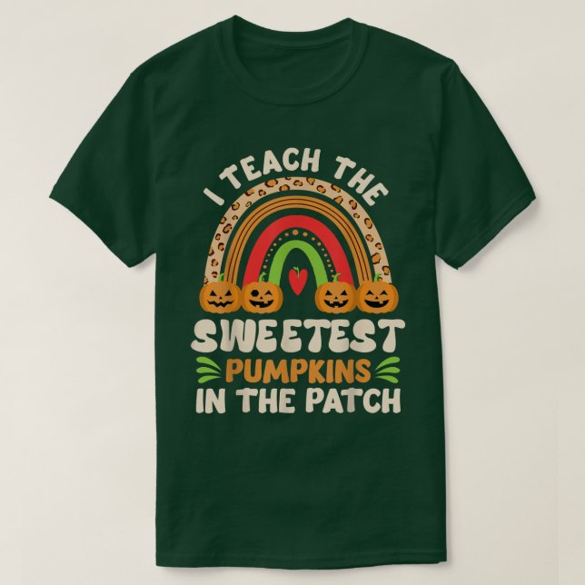 T-shirt J'Enseigne Le Plus Doux Citrouille Drôle Enseignan (Design devant)