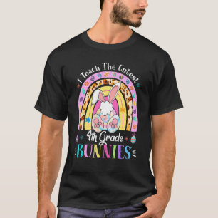 T-shirt J'Enseigne Les Bunnies de 4e Année Les Plus Cutest