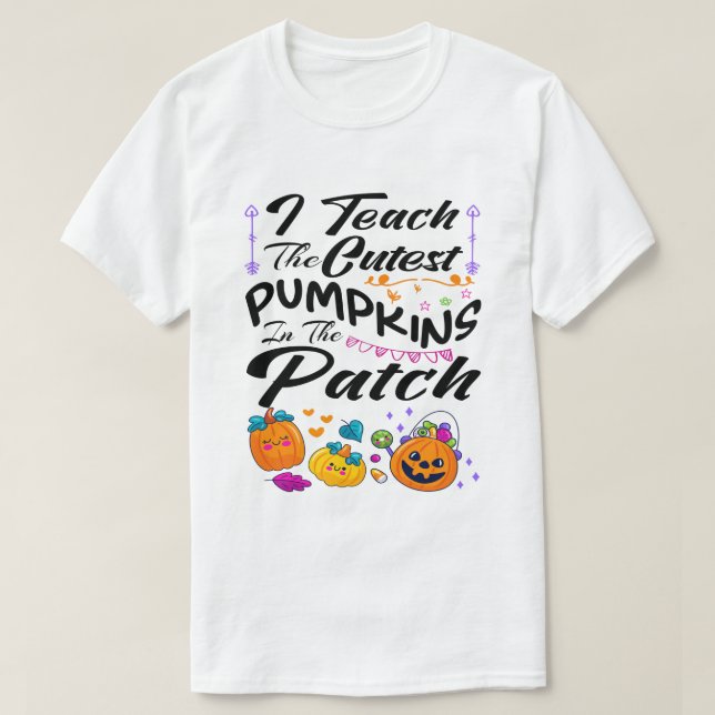T-shirt J'enseigne les Citrouilles les plus mous à l'Hallo (Design devant)