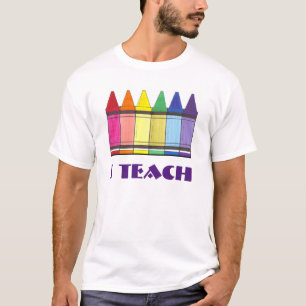 T-shirt J'Enseigne Rainbow Crayons Artiste Artiste Enseign