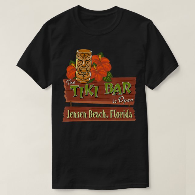 T-shirt Jensen Beach Floride Tiki Bar (Design devant)
