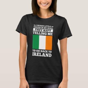 T-shirt J'entends de petites voix dans ma tête aller en Ir