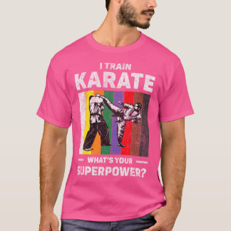 T-shirt J'entraîne Karate Superpower Vintage Taekwondo Kar
