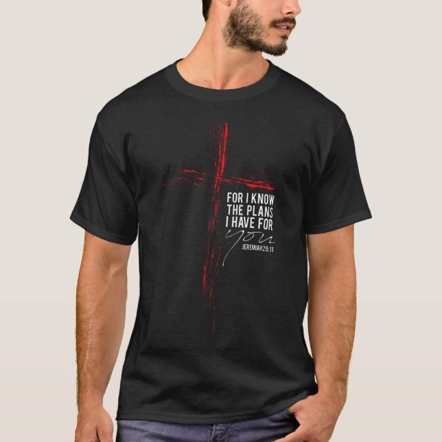 T-shirt Jérémie chrétienne Bible Verse Cross (Devant)