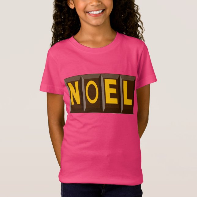 T-shirt jersey fin rose Design NOEL CHOCOLAT (Devant)