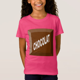T-shirt jersey fin rose  pour filles CHOCOLAT
