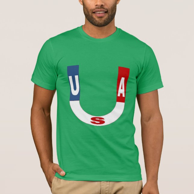 T-Shirt Jersey Grün-Mann DESIGN USA (Vorderseite)