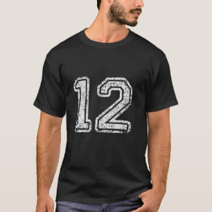 T-shirt Jersey Numéro 12 Douze Football Numéro Sport Cadea
