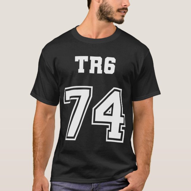 T-shirt Jersey Style Triumph Tr6 74 1974 Anglais S (Devant)