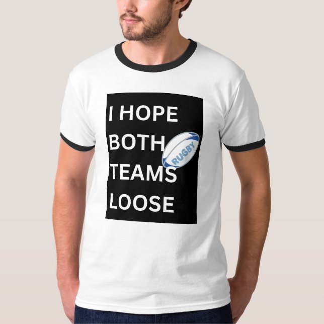 T-shirt "J'espère que les deux équipes perdent" Black trim (Devant)