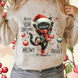 T-shirt J'espère que votre Noël est Meowy et chat brillant