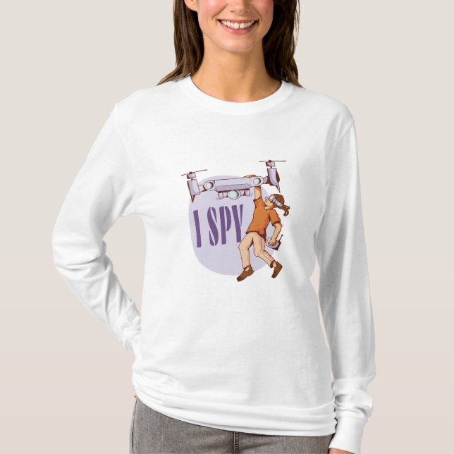 T-shirt J'espionne pour les pilotes de drones et les enfan (Devant)