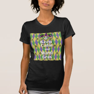 T-shirt Jester Mask Keep Calm and Mardi Gras