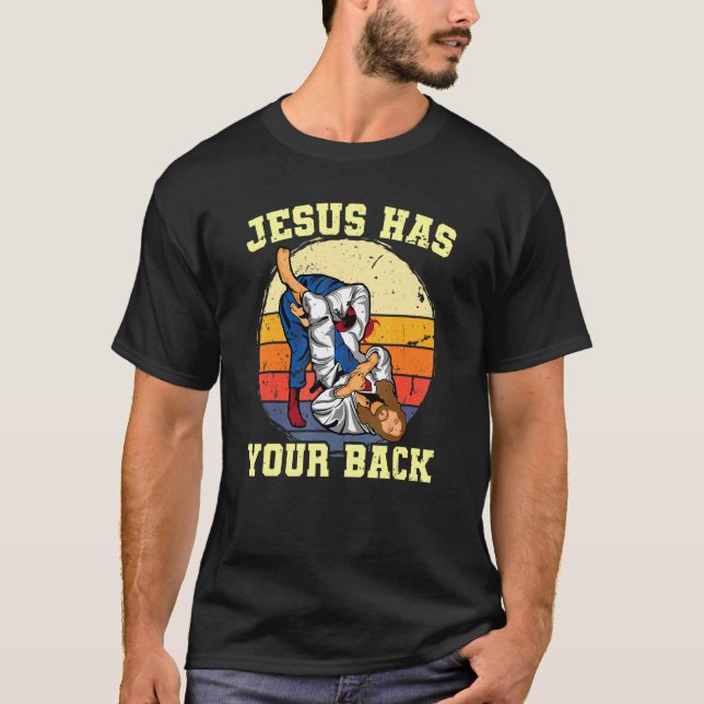 T-shirt Jésus A Ton Dos Bjj Brésilien Jiu Jitsu (Devant)