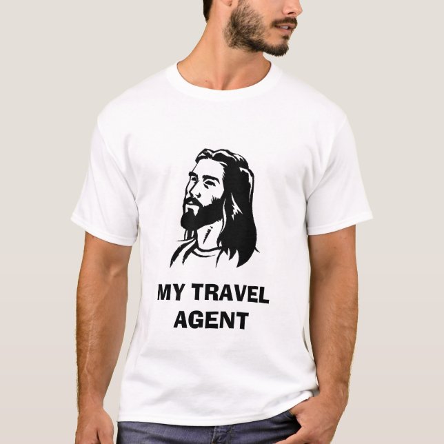 T-shirt Jésus-agrafe-art, MON AGENT de VOYAGE (Devant)