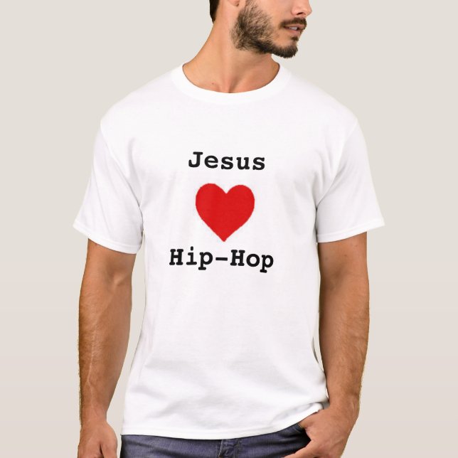 T-shirt Jésus aime le hip hop avec des éléments dessus de (Devant)