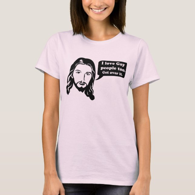 T-shirt Jésus aime les personnes gaies aussi ! (Devant)