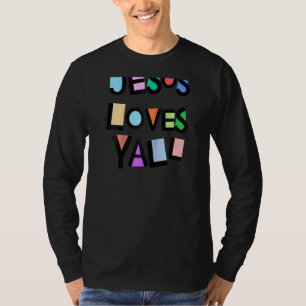 T-shirt Jésus aime Yall Pink Croyance Foi Filles Filles Ki