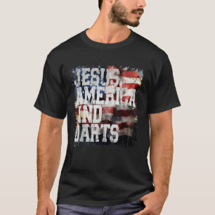 T-shirt Jesus America et Darts Funny USA