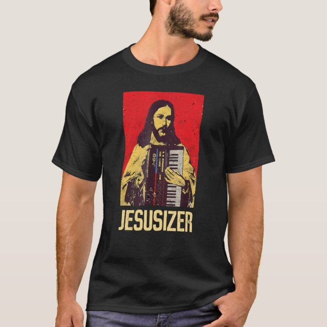 T-shirt Jesus and Synthesizer  Techno (Devant)