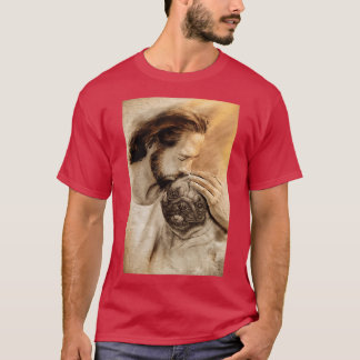 T-shirt Jésus Avec Chien Carlin Amoureux du Chien Carlin