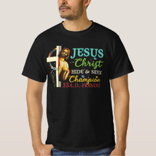 T-shirt Jésus Christ Caché Et Chercher Champion Athéisme 3