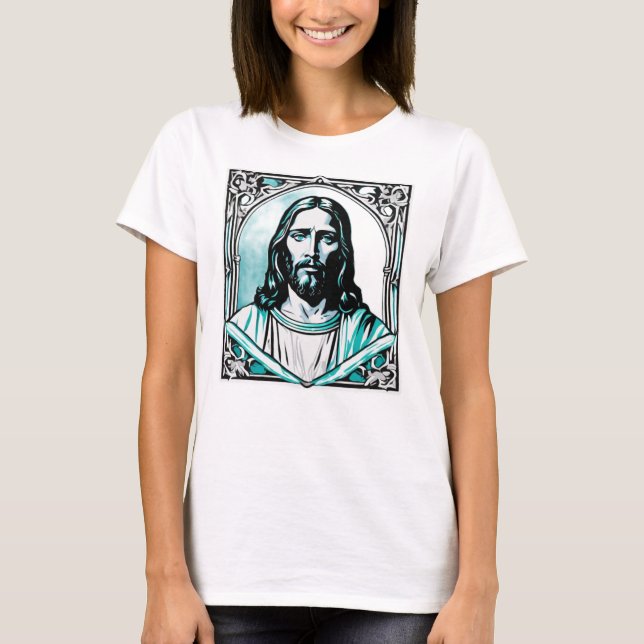 T-shirt Jésus Christ Pâque Turquoise Pâques Noël Cadeau de (Devant)