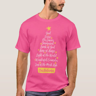 T-shirt Jésus Christian Notre Rédempteur Noël Arbre Noël H
