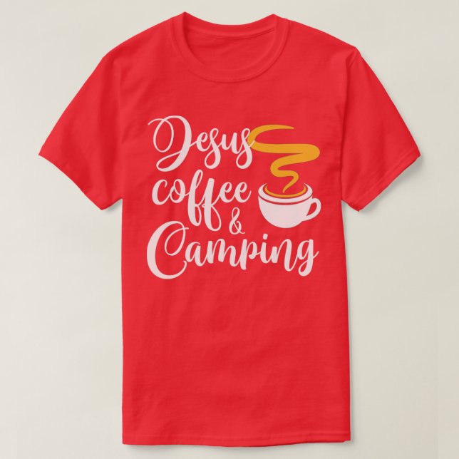 T-shirt Jesus Coffee Camping (Design devant)