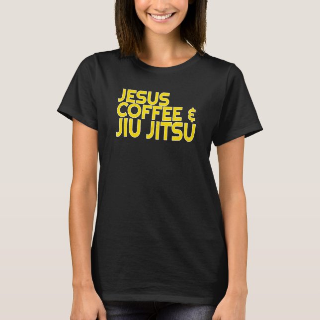 T-shirt Jesus Coffee Jiu Jitsu Pour Christian Martial Arts (Devant)