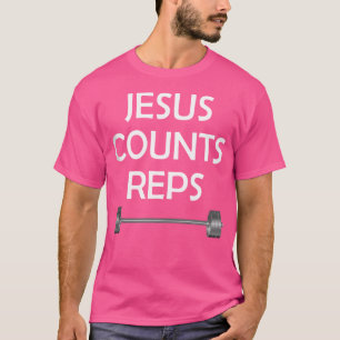 T-shirt Jésus compte Reps Poids Lifting Barbell