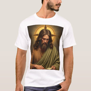 T-shirt Jésus contemplatif avec un Tee - shirt masculin ha