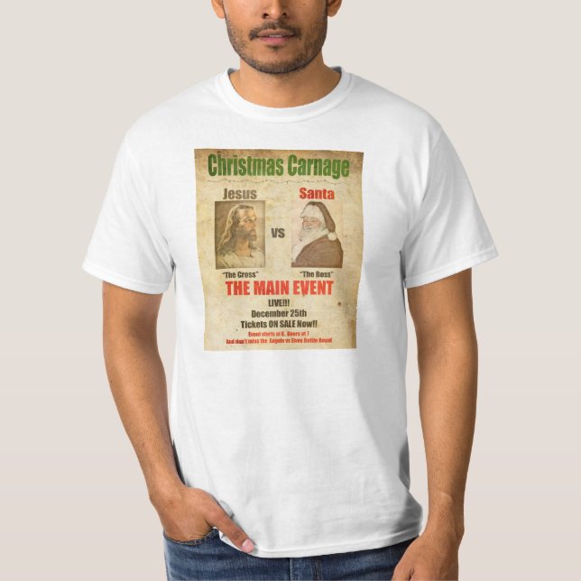 T-shirt Jésus contre Père Noël (Devant)