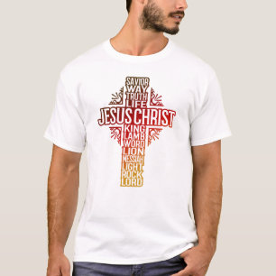 T-SHIRT JÉSUS CROSS - NOMS BIBLES DU CHRIST