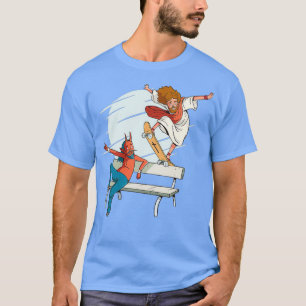 T-shirt Jesus Devil Jesus Et Devil Cross Skateboard