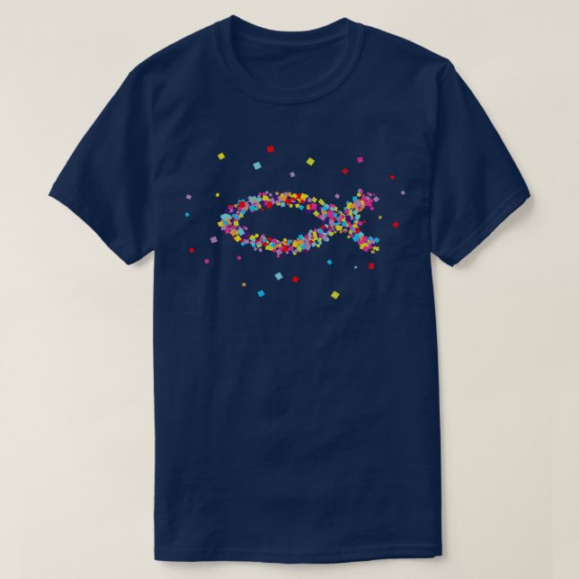 T-shirt Jésus Dieu Poisson Ichthys Bible Christ Eglise (Design devant)