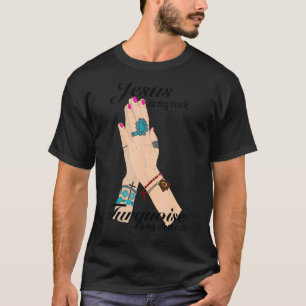T-shirt Jésus en pierre précieuse Cowgirl Le turquoise est