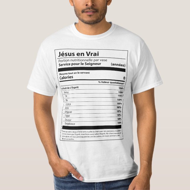 T-shirt Jésus en quelques chiffres (Devant)