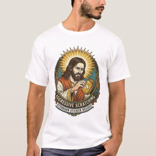 T-shirt Jésus énervant pelage autocollant papier résidu ma