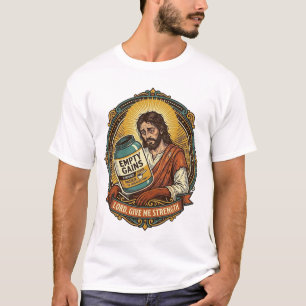 T-shirt Jésus épuisé Tube de protéine vide Humour de gym
