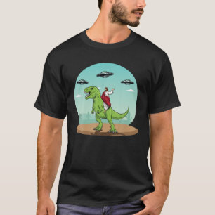 T-shirt Jesus équitation A Dinosaur Drôle Bigfoot UFO Alie