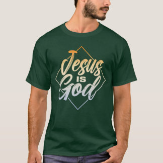 T-shirt Jésus Est Dieu Religion Croyant Foi Prière Église