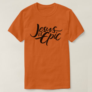 T-shirt Jésus est épique Letter Calligraphie Religieuse