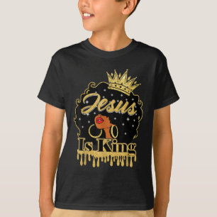 T-shirt Jésus Est Le Roi Chrétien Femmes Noires Afro Afric