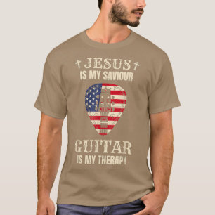 T-shirt Jésus est ma guitare sauveur est ma thérapie pour 