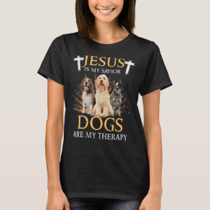 T-shirt Jésus Est Mes Chiens Sauveurs Sont Mes Chiens Thér