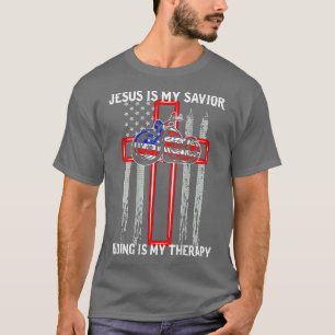 T-shirt Jésus Est Mon Riding Sauveur Est Mon Thérapie Amér