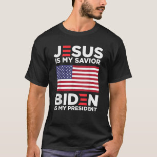 T-shirt Jésus Est Mon Sauveur Biden Est Mon Président USA