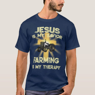 T-shirt Jésus Est Mon Sauveur L'Agriculture Est Mon Agricu