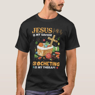 T-shirt Jésus est mon sauveur Le crochet est ma thérapie